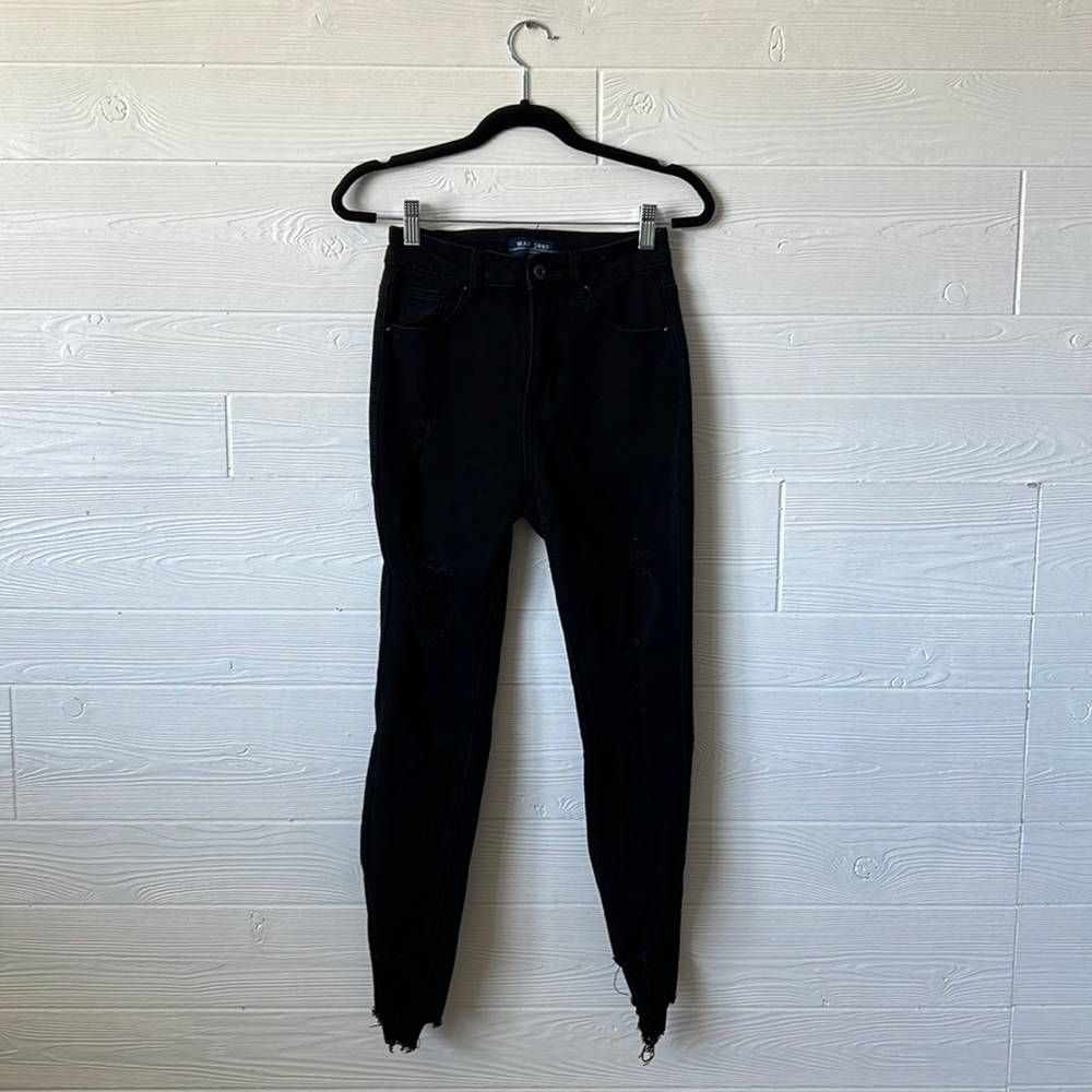 wax jeans black distressed skinny jeans size 3/26